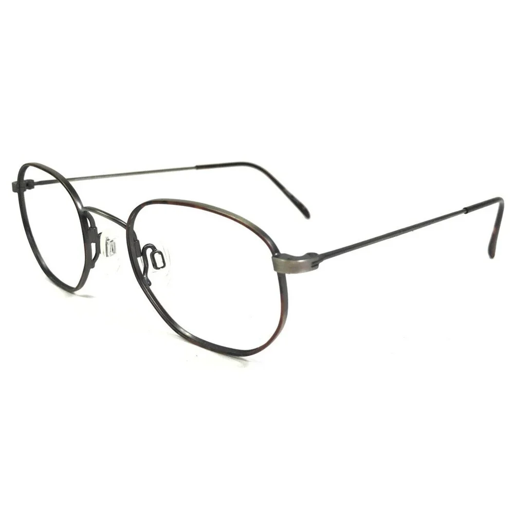 Vintage Flexon Eyeglasses Frames Flexibles 132 Amber/Pewter Tortoise 48-20-140